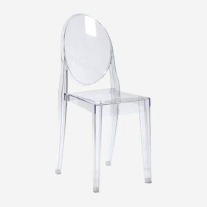 Transparent modern chair against white background