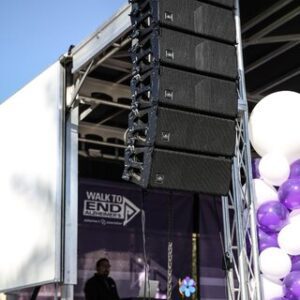 Sound equipment at charity event setup