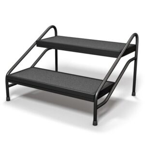 Metal and rubber two-step ladder