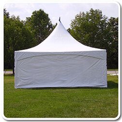 Large white canopy with pointed top